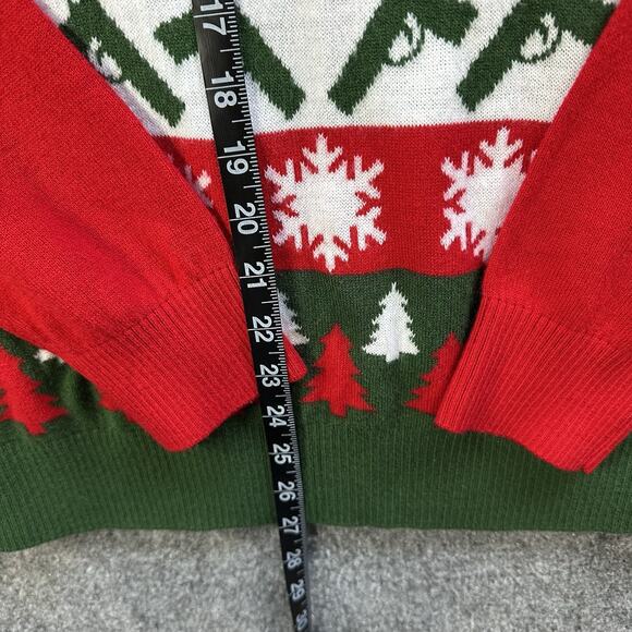 Exclusion Clothing Christmas Ugly Sweater Military Rifle/Pistol (AOP) Size L Red - Picture 5 of 6